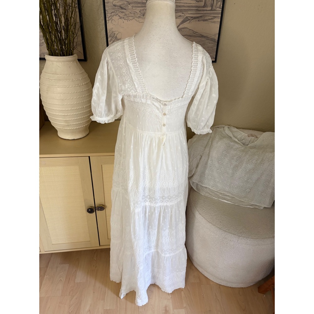 DOEN Colline Dress White Embroidered Maxi Cottagecore Size Small - Picture 3 of 9